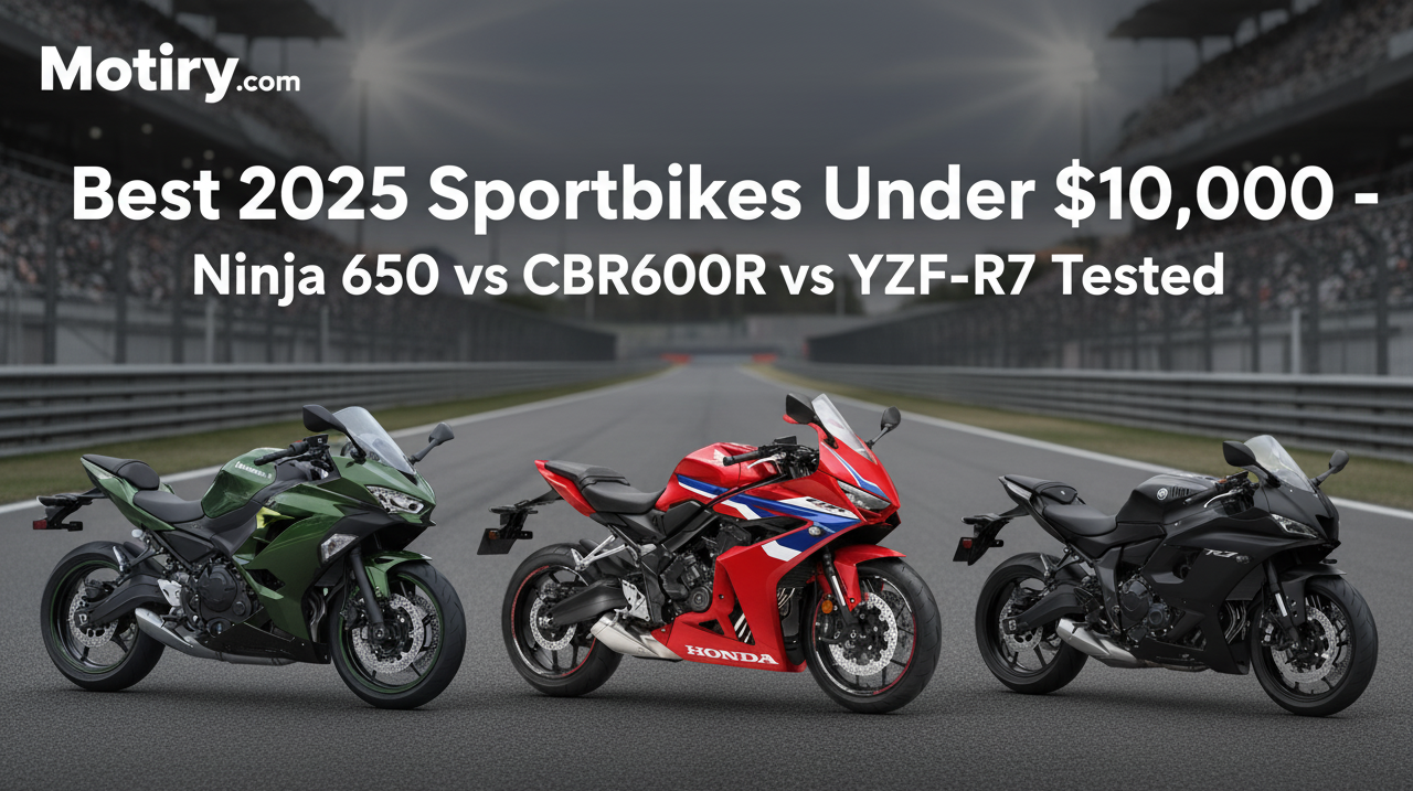 2025 Kawasaki Ninja 650, Honda CBR650R, and Yamaha YZF-R7 lineup